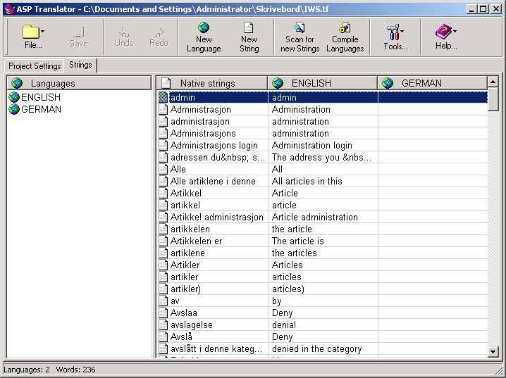 ASP Translator Screenshot